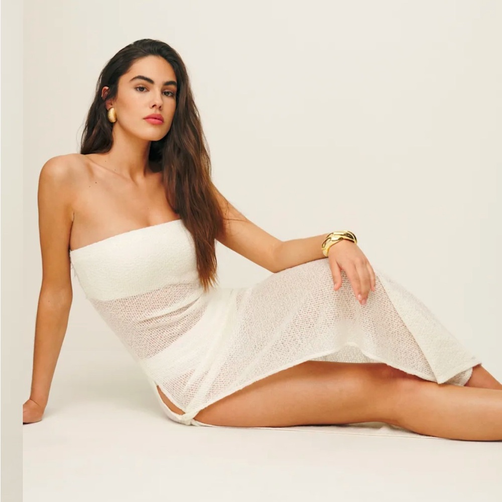 Reformation Jasmine Knit Dress White - Size 2